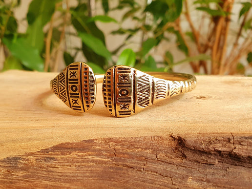 Aztec Brass Bracelet / Bangle / Cuff / Unisex / Boho / Ethnic / Rustic / Bohemian / Hippie / Gypsy / Geometric /