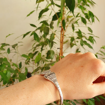 Silver Aztec Bracelet / Bangle / Cuff / Unisex / Boho / Ethnic / Rustic / Bohemian / Hippie / Gypsy / Geometric /