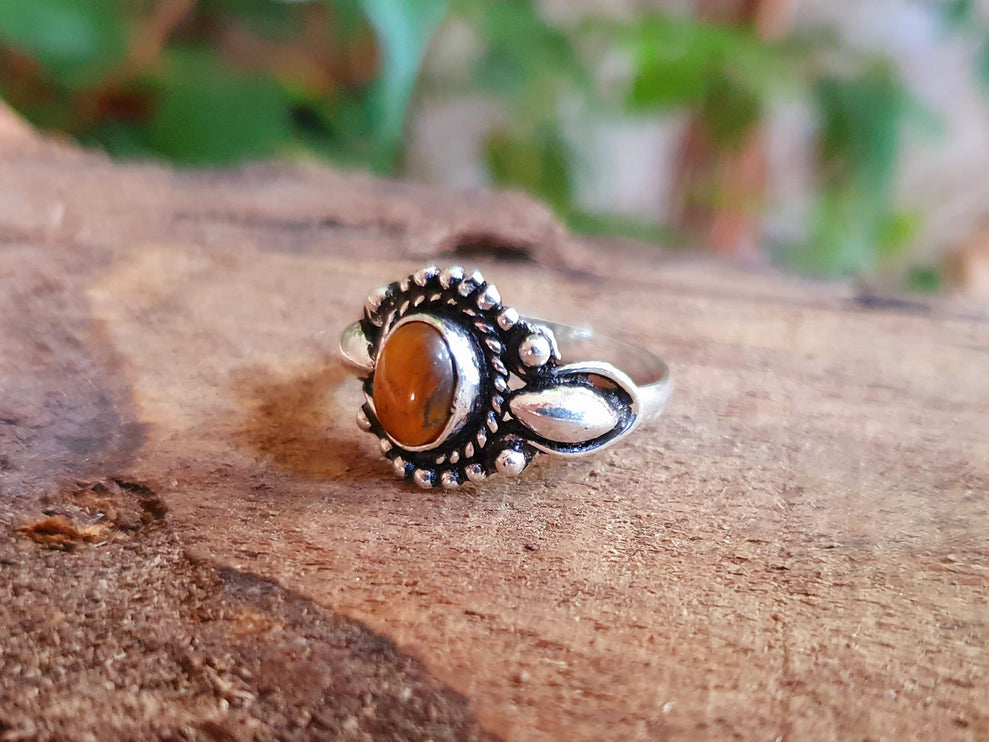 Bohemian style Tiger Eye and Silver Ring / Hippie / Boho / Ethnic / Rustic / Tribal / Gypsy / Festival / Healing / Festival / Small