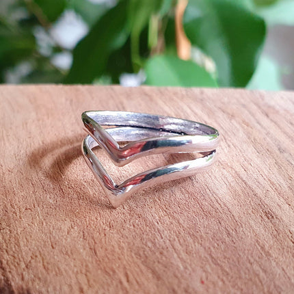 Wishbone Chevron Boho Silver Ring / Boho / Stacking Ring / Bohemian / Psy / Rustic / Tribal / Gypsy / Festival / Healing / Festival