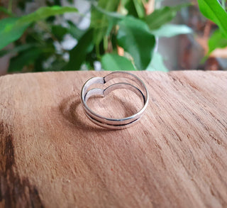 Wishbone Chevron Boho Silver Ring / Boho / Stacking Ring / Bohemian / Psy / Rustic / Tribal / Gypsy / Festival / Healing / Festival