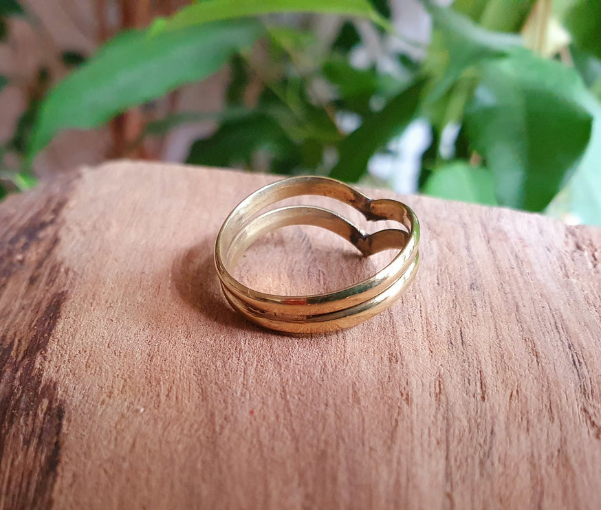 Gold Chevron Ring / Boho Jewelery / Bohemian / Stacking / Rustic / Tribal / Gypsy / Festival / Healing / Festival