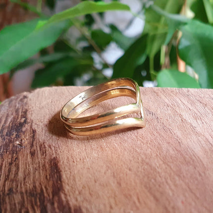 Gold Chevron Ring / Boho Jewelery / Bohemian / Stacking / Rustic / Tribal / Gypsy / Festival / Healing / Festival