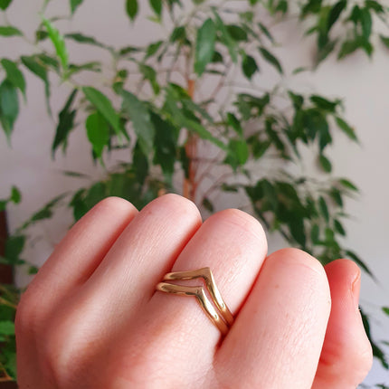 Gold Chevron Ring / Boho Jewelery / Bohemian / Stacking / Rustic / Tribal / Gypsy / Festival / Healing / Festival