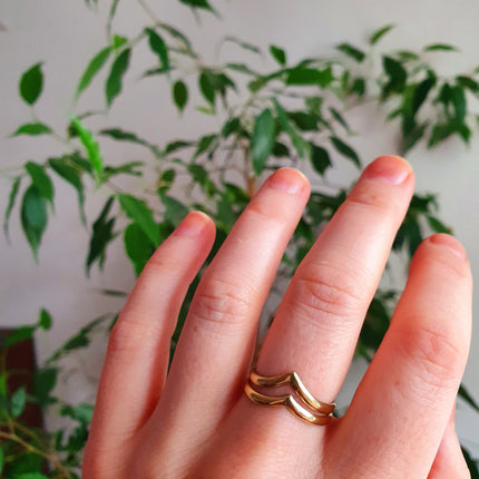 Gold Chevron Ring / Boho Jewelery / Bohemian / Stacking / Rustic / Tribal / Gypsy / Festival / Healing / Festival