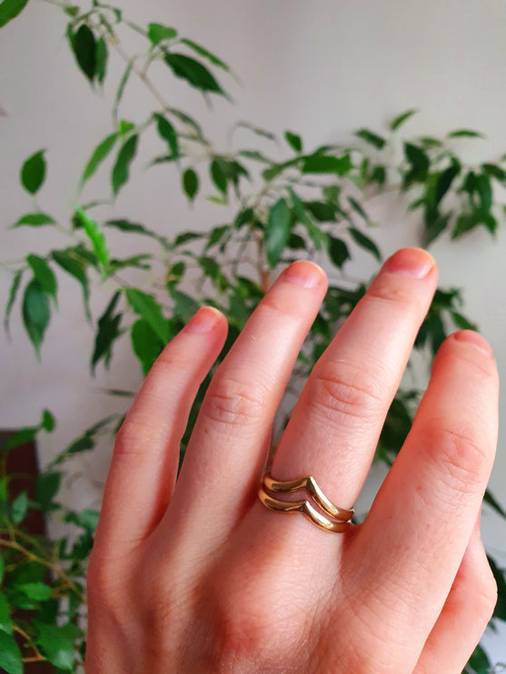 Gold Chevron Ring / Boho Jewelery / Bohemian / Stacking / Rustic / Tribal / Gypsy / Festival / Healing / Festival