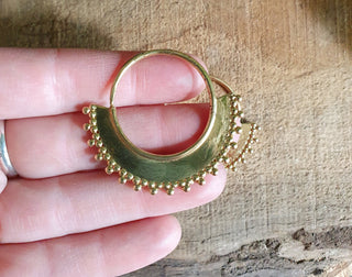 Gypsy Brass Hoop Earrings; Ethnic, Geometric, Rustic, Yoga, Hippie, Gypsy, Pretty, Psy, Boho, Bohemian, Festival