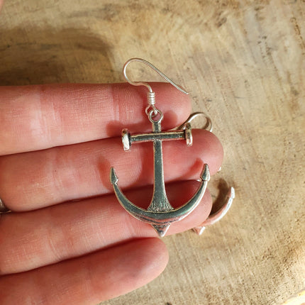 Anchor Earrings / Silver / Sailor / Sea / Ocean / Boat / Nautical / Travel / Voyage / Marine /