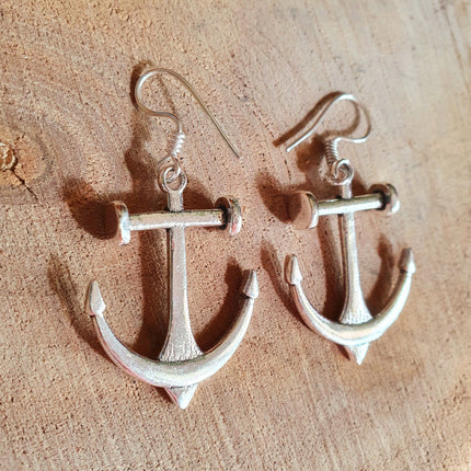 Anchor Earrings / Silver / Sailor / Sea / Ocean / Boat / Nautical / Travel / Voyage / Marine /