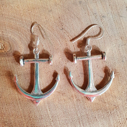 Anchor Earrings / Silver / Sailor / Sea / Ocean / Boat / Nautical / Travel / Voyage / Marine /