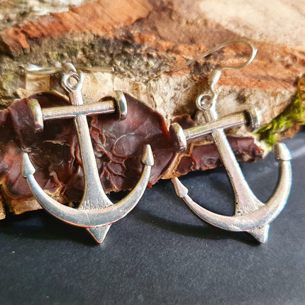 Anchor Earrings / Silver / Sailor / Sea / Ocean / Boat / Nautical / Travel / Voyage / Marine /