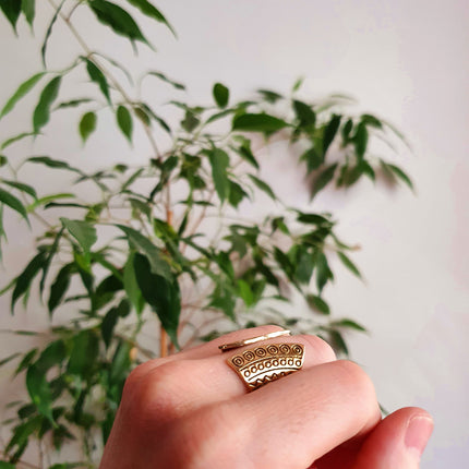 Aztec Silver Ring / Unisex / Mens / Inca / Geometric / Boho / Ethnic / Rustic / Festival / Bohemian / Hippie / Gypsy / Psy