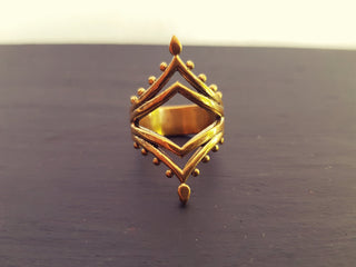 Ethnic Brass Ring / Boho / Ethnic / Rustic / Festival / Bohemian / Hippie / Gypsy / Psy / Thumb / Psy / Tribal ring