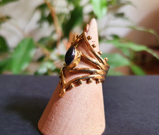 Ethnic style Brass & Onyx Noir / Boho / Bohemian / Psy / Rustic / Tribal / Gypsy / Festival / Healing / Festival