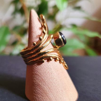 Ethnic style Brass & Onyx Noir / Boho / Bohemian / Psy / Rustic / Tribal / Gypsy / Festival / Healing / Festival