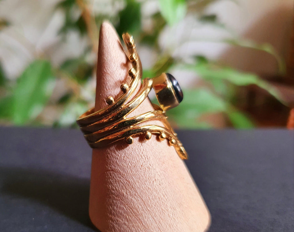 Ethnic style Brass & Onyx Noir / Boho / Bohemian / Psy / Rustic / Tribal / Gypsy / Festival / Healing / Festival