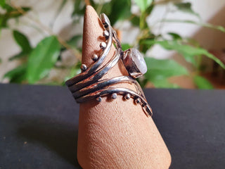 Ethnic style Silver & Moonstone / Moon / Boho / Bohemian / Psy / Rustic / Tribal / Gypsy / Festival / Healing / Festival