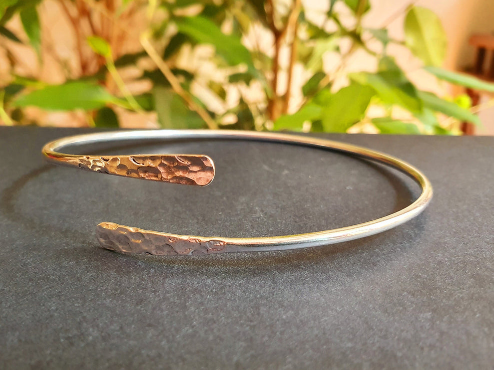 Hammered Silver Arm Bracelet / Boho / Tribal / Spiral / Bangle/ Ethnic / Rustic / Bohemian / Hippie / Body jewellery / Psy / Adjustable