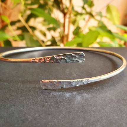 Hammered Silver Arm Bracelet / Boho / Tribal / Spiral / Bangle/ Ethnic / Rustic / Bohemian / Hippie / Body jewellery / Psy / Adjustable