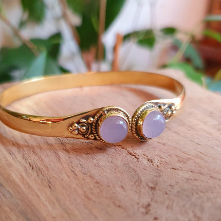Rose Quartz / Boho Bracelet / Bangle / Brass / Ethnic / Rustic / Bohemian / Hippie / Gypsy / Psy / Chic / Jewellery / Body / Adjustable