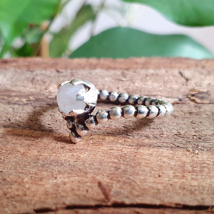 Ethnic style Silver & Moonstone / Moon / Boho / Bohemian / Psy / Rustic / Tribal / Gypsy / Festival / Healing / Festival