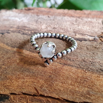 Ethnic style Silver & Moonstone / Moon / Boho / Bohemian / Psy / Rustic / Tribal / Gypsy / Festival / Healing / Festival