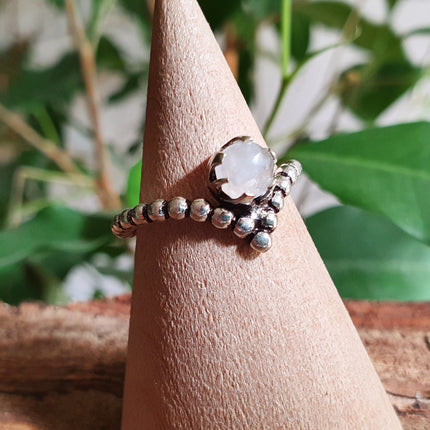 Ethnic style Silver & Moonstone / Moon / Boho / Bohemian / Psy / Rustic / Tribal / Gypsy / Festival / Healing / Festival