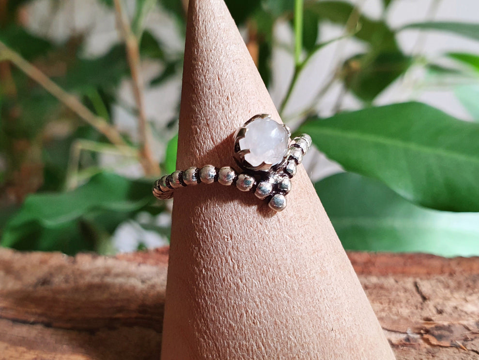 Ethnic style Silver & Moonstone / Moon / Boho / Bohemian / Psy / Rustic / Tribal / Gypsy / Festival / Healing / Festival