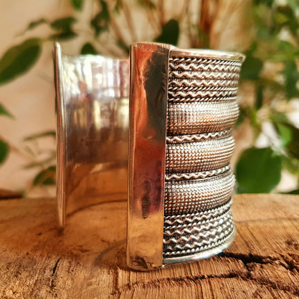 Large Silver Cuff Bracelet / Tribal / Celtic / Boho / Ethnic / Rustic / Bohemian / Hippie / Gypsy / Jewellery / Adjustable