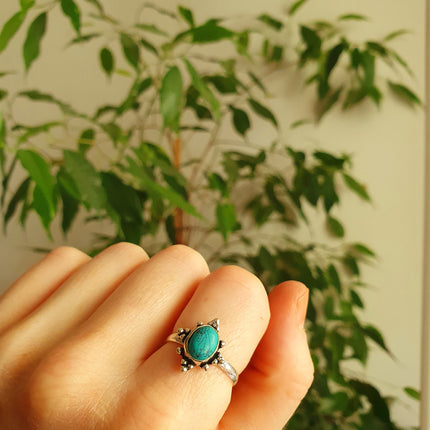 Bohemian Turquoise and Silver Ring / Blue / Hippie / Boho / Ethnic / Rustic / Tribal / Gypsy / Festival / Healing / Festival