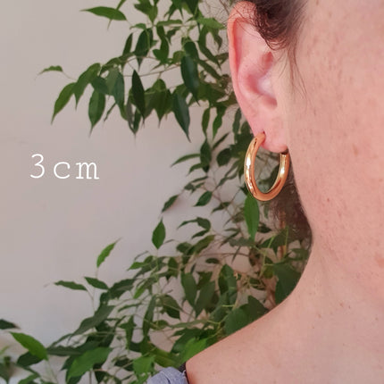 Chunky Gold Hoop Earrings / Chunky Hoops / Thickness 6mm / Brass / Ethnic / Vintage / Boho / Chic / Rustic / Psy / Gypsy / Bohemian