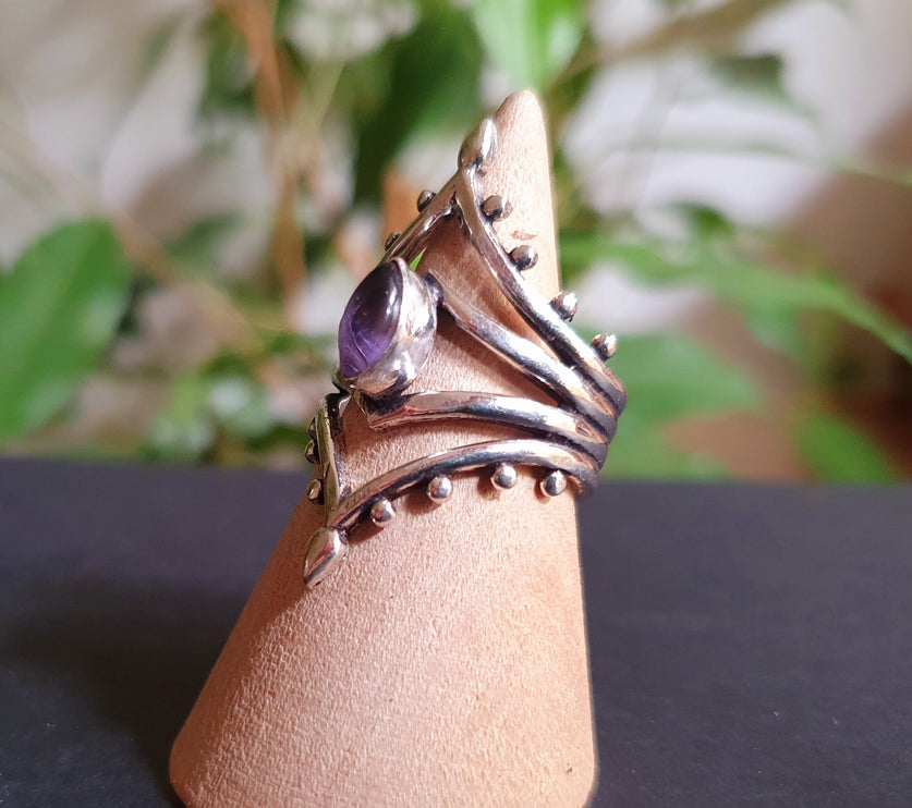 Ethnic style Silver & Amethyst / Boho / Bohemian / Psy / Rustic / Tribal / Gypsy / Festival / Healing / Festival