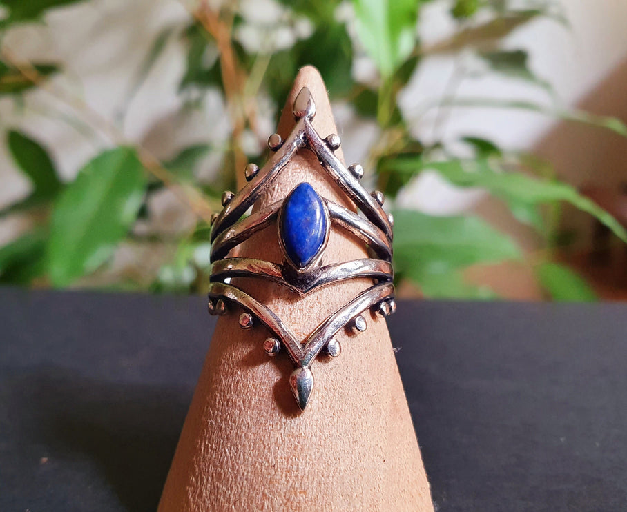 Ethnic style Silver & Lapis Lazuli / Boho / Bohemian / Psy / Rustic / Tribal / Gypsy / Festival / Healing / Festival