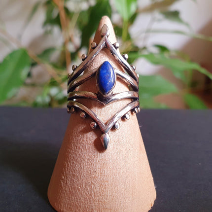 Ethnic style Silver & Lapis Lazuli / Boho / Bohemian / Psy / Rustic / Tribal / Gypsy / Festival / Healing / Festival