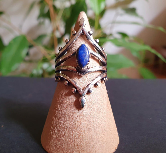 Ethnic style Silver & Lapis Lazuli / Boho / Bohemian / Psy / Rustic / Tribal / Gypsy / Festival / Healing / Festival