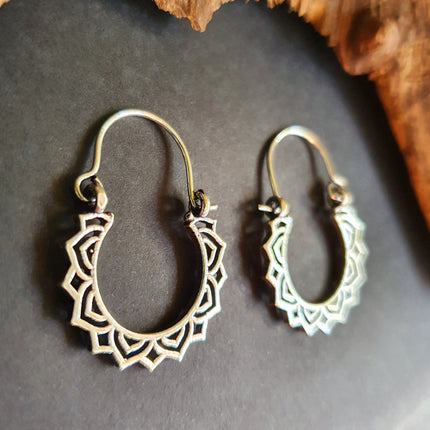 Mini Boho Silver Hoop Earrings; Ethnic, Geometric, Small, Rustic, Yoga, Hippie, Gypsy, Pretty, Ssy, Boho, Bohemian, Festival