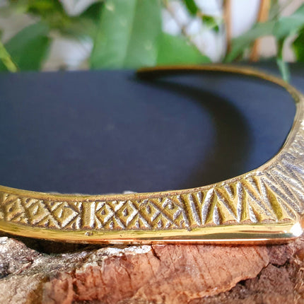 Ethnic Choker Brass Necklace / Rustic / Gypsy / Lightweight / Boho / Tribal / Hippie / Rustic / Vegan / Aztec