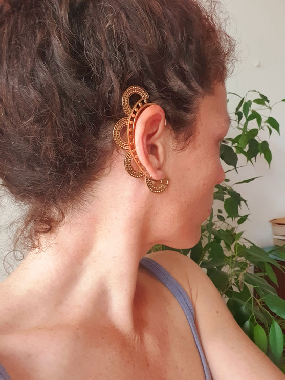 Manchette d'Oreille Dorée Laiton / Cosplay / Boho / Aztèques / Tribal / Déguisement / / Bijou Festival / Bijou Homme / Mixte