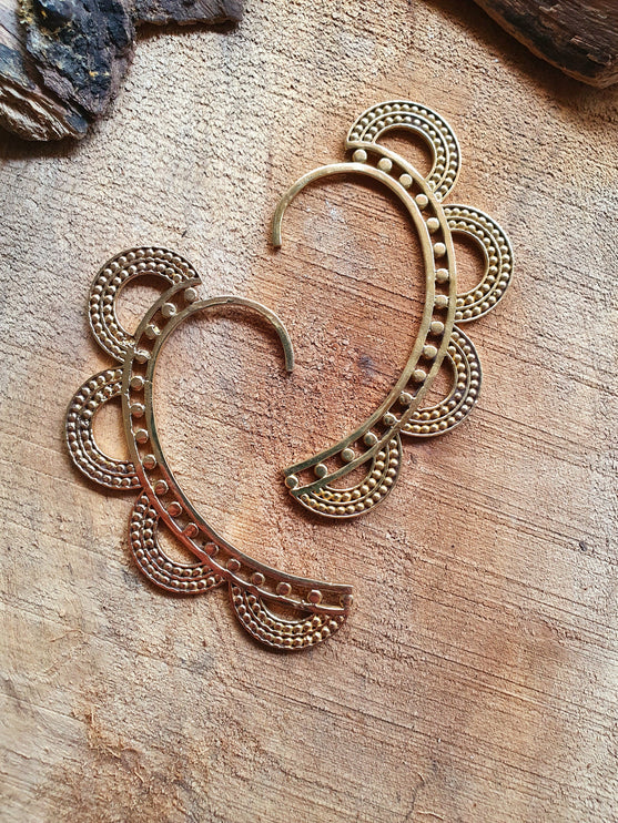 Ear Cuff Brass Semi Circles design / Tribal / Boho / Unisex / Mens Jewellery / Costume / Fancy Dress / Cosplay / Festival Jewellery /