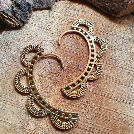 Ear Cuff Brass Semi Circles design / Tribal / Boho / Unisex / Mens Jewellery / Costume / Fancy Dress / Cosplay / Festival Jewellery /