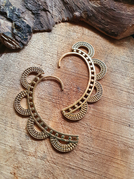 Ear Cuff Brass Semi Circles design / Tribal / Boho / Unisex / Mens Jewellery / Costume / Fancy Dress / Cosplay / Festival Jewellery /