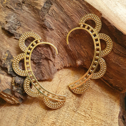 Ear Cuff Brass Semi Circles design / Tribal / Boho / Unisex / Mens Jewellery / Costume / Fancy Dress / Cosplay / Festival Jewellery /