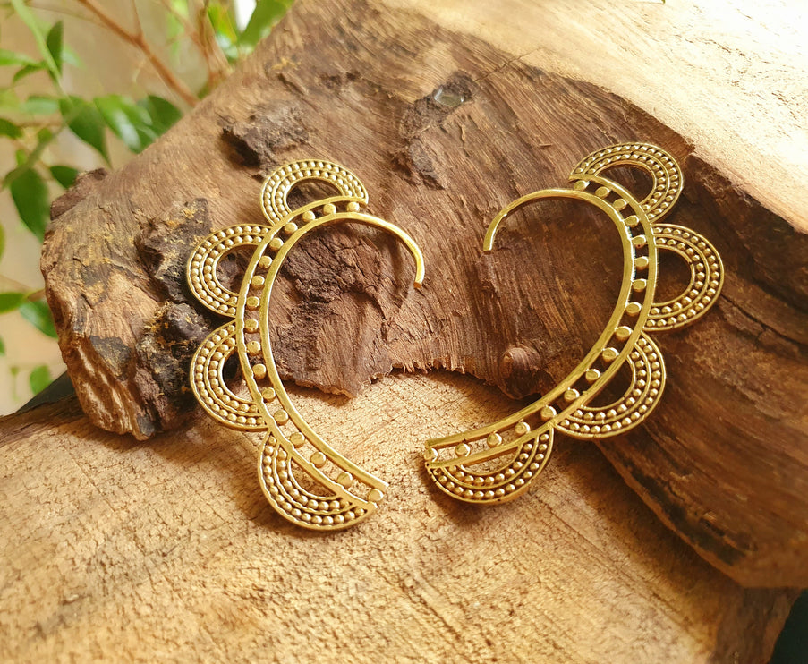 Ear Cuff Brass Semi Circles design / Tribal / Boho / Unisex / Mens Jewellery / Costume / Fancy Dress / Cosplay / Festival Jewellery /