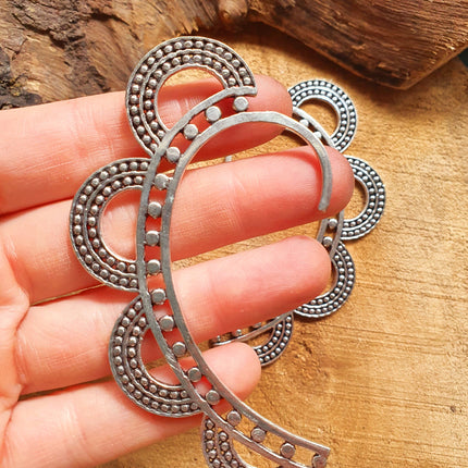 Ear Cuff Silver Semi Circles design / Tribal / Boho / Unisex / Mens Jewellery / Costume / Fancy Dress / Cosplay / Festival Jewellery /