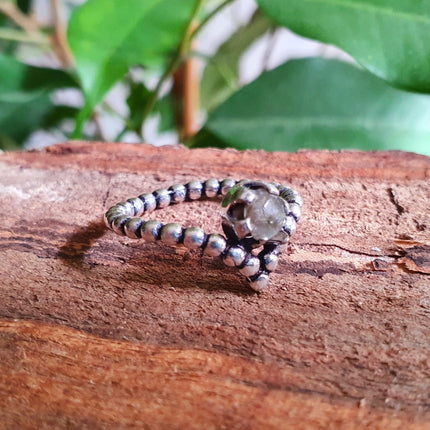 Ethnic style Silver & Labradorite / Small size / Boho / Bohemian / Rustic / Tribal / Gypsy / Festival