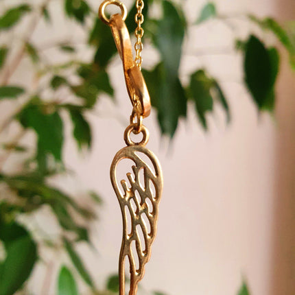 Infinity and Angel Wings Necklace Brass / Larait Minimalist / Contemporary / Boho / Modern / Chic / Pretty / Chain / Nature