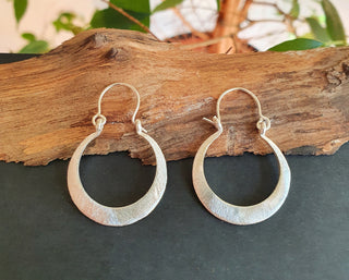 Boho Silver Hoop Earrings / Brass / Small Hoops / Ethnic Boho Classic Bohemian Chic Gold Gypsy Spiral Hippie Festival