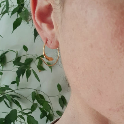 Minimalist Golden Spiral Hoop Earrings; Ethnic, Geometric, Small, Rustic, Yoga, Hippie, Gypsy, Pretty, Ssy, Boho, Bohemian, Festival