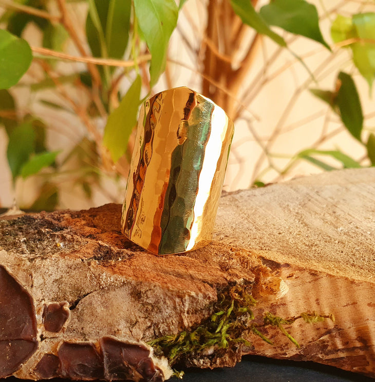 Hammered Boho Brass Ring / Bohemian / Ethnic / Psy / Rustic / Tribal / Gypsy / Festival / Healing / Festival