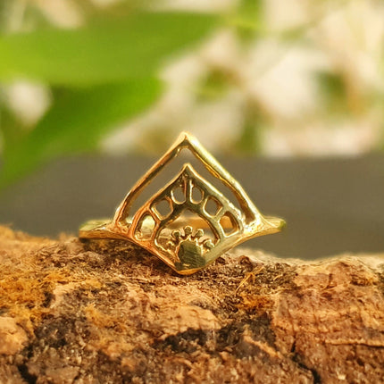 Ethnic style Gold Ring / Boho / Hippie / Coachella / Brass / Bohemian / Psy / Rustic / Tribal / Gypsy / Festival / Healing / Festival